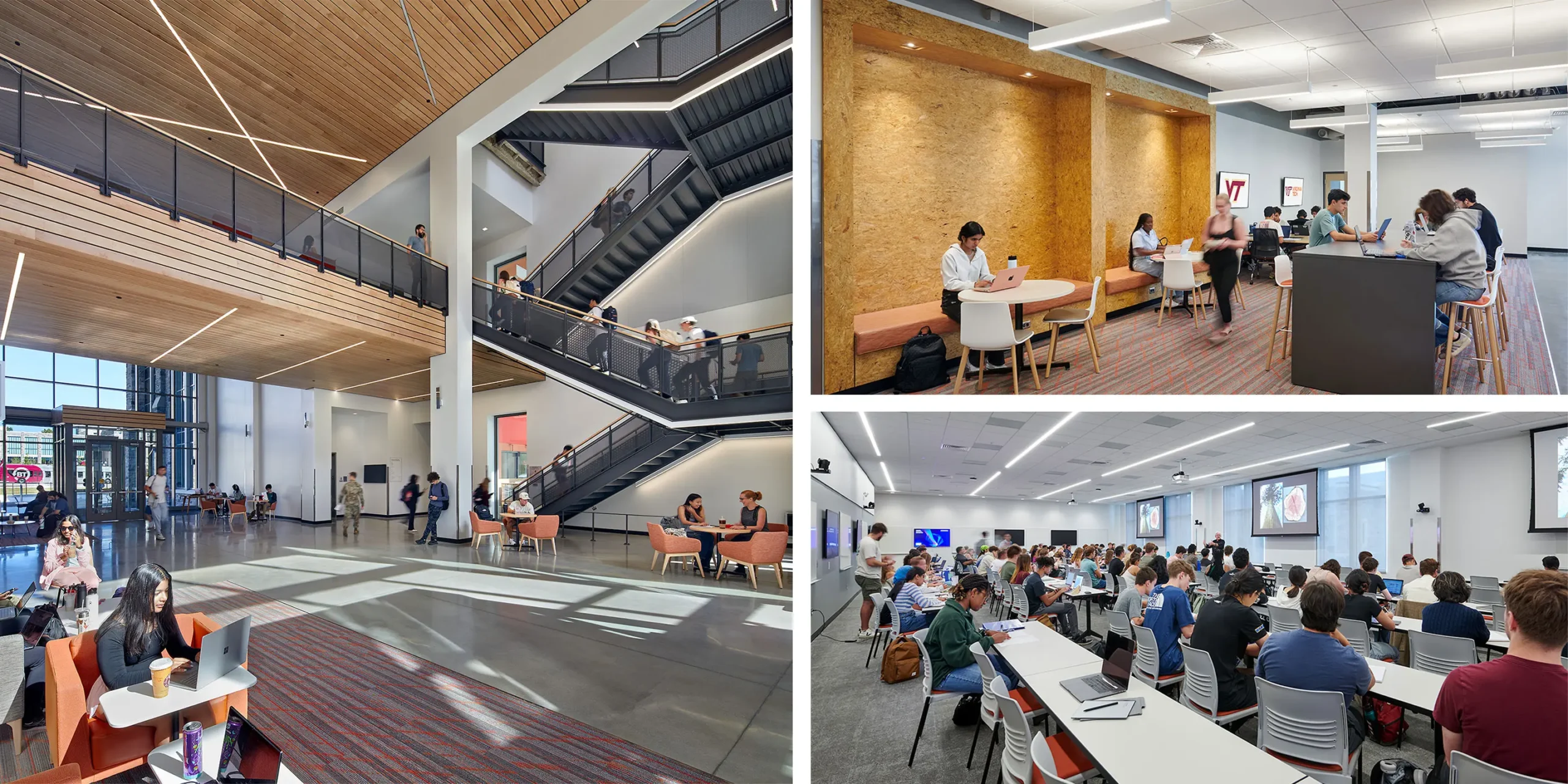 Hitt Hall at Virginia Tech, Interior View of Atrium and Classrooms