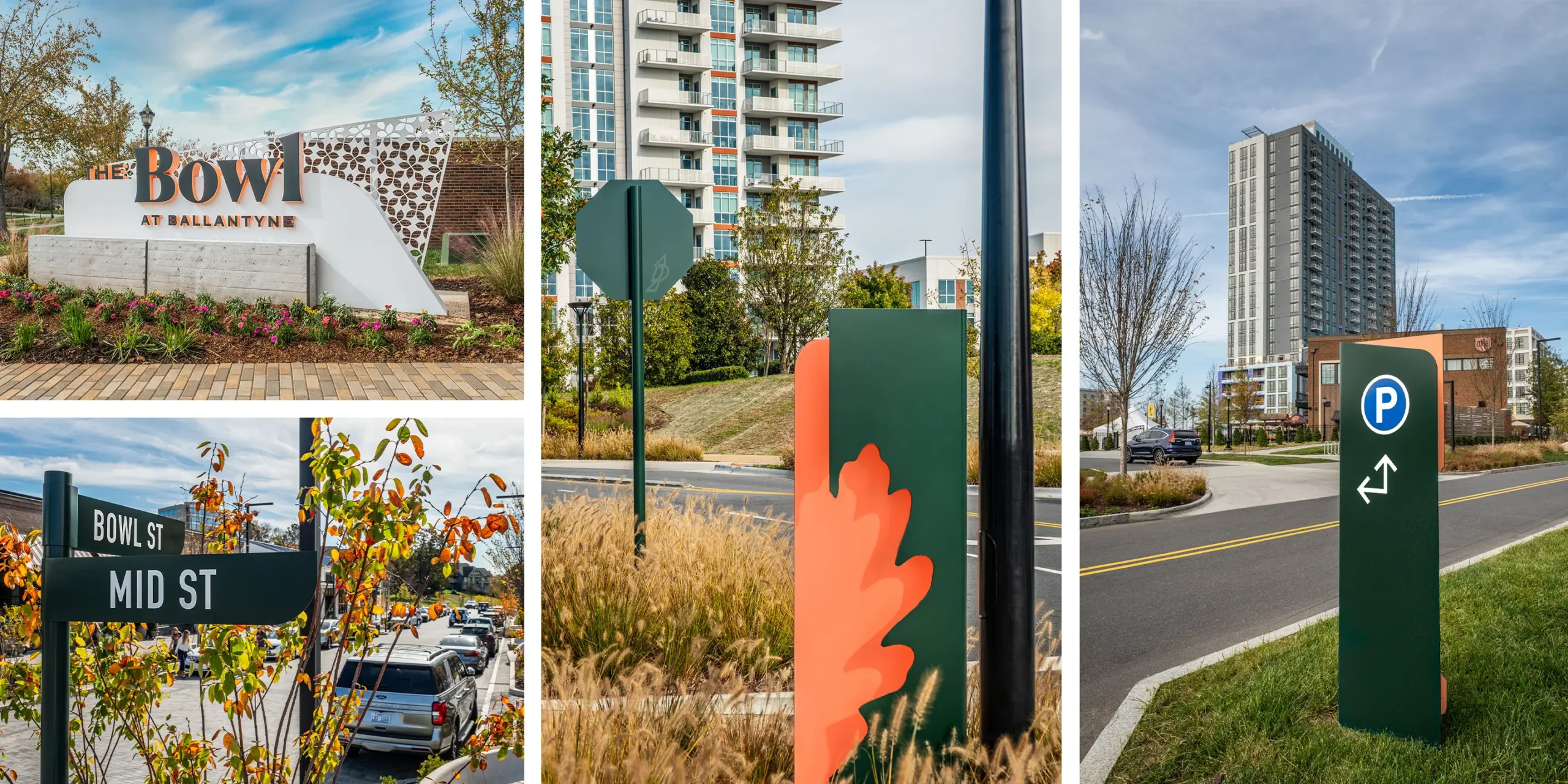 The Bowl at Ballantyne, Wayfinding and Signage