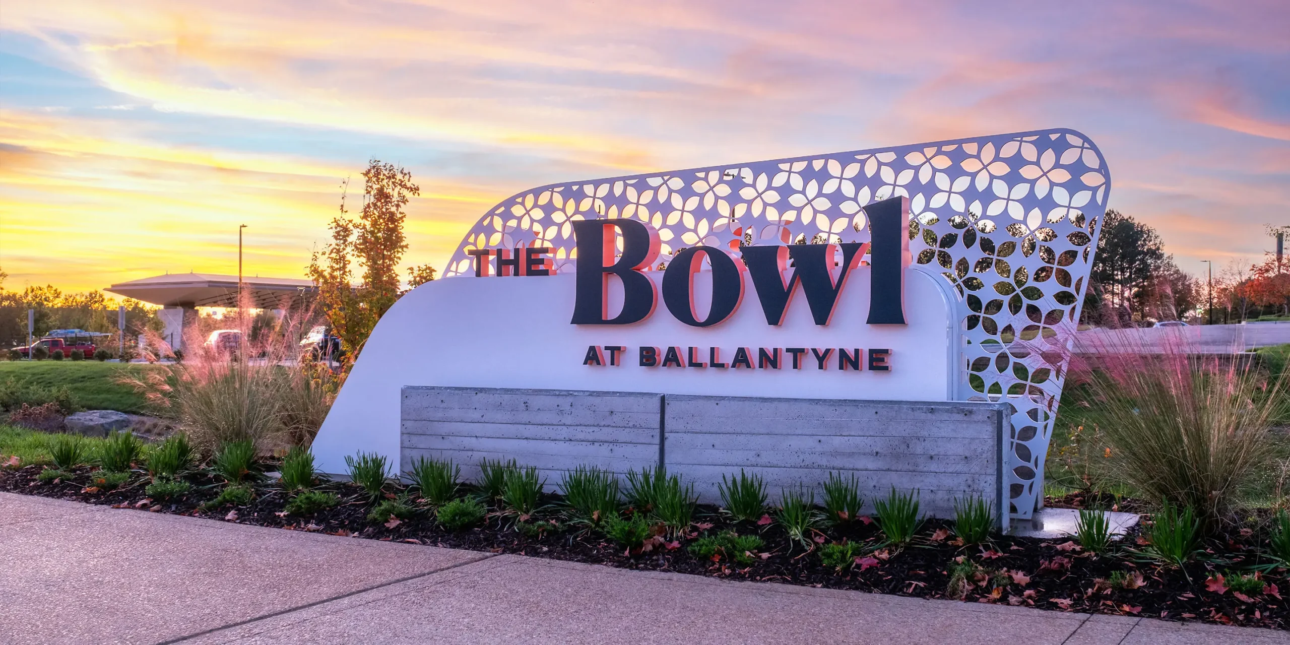 The Bowl at Ballantyne, Mixed-Use Development, Monument Sign