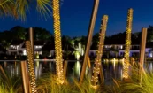 Evermore Orlando Resort, Tiki Light Details at Night